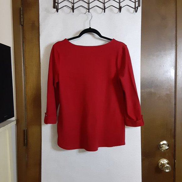 COTTON BLEND KNIT TOP - Picture 3 of 9